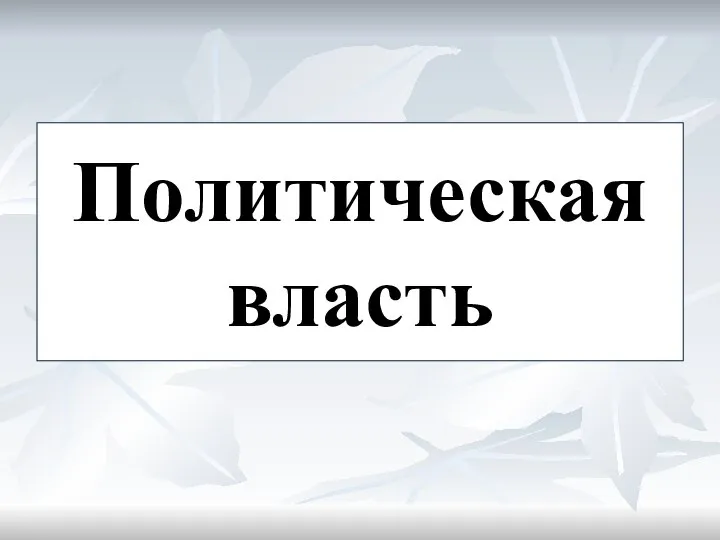 Политическая власть