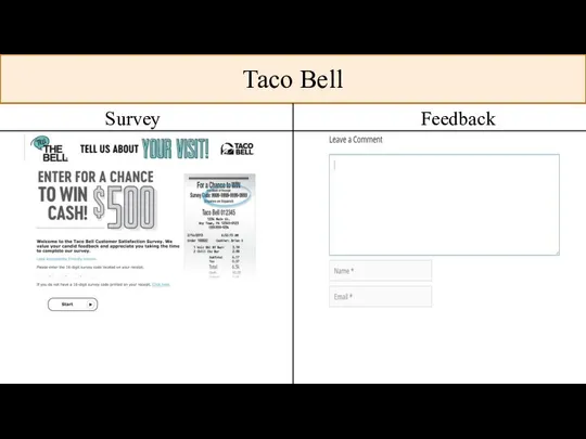 Taco Bell Survey Feedback