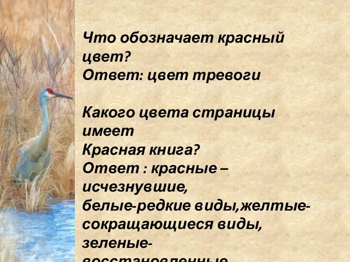 Что обозначает красный цвет? Ответ: цвет тревоги Какого цвета страницы имеет