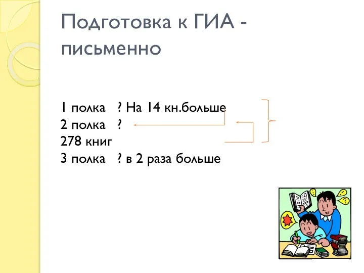 Подготовка к ГИА - письменно 1 полка ? На 14 кн.больше