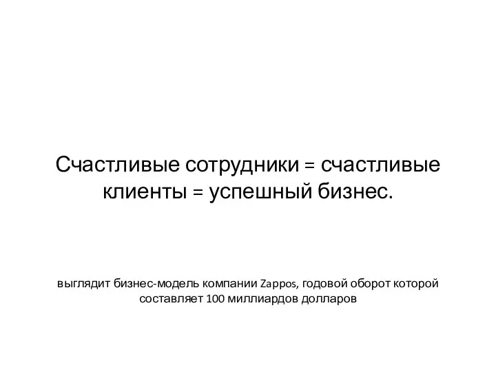 Счастливые сотрудники = счастливые клиенты = успешный бизнес. выглядит бизнес-модель компании