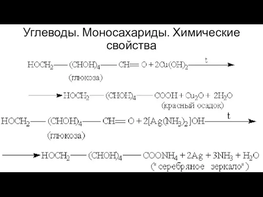 Углеводы. Моносахариды. Химические свойства