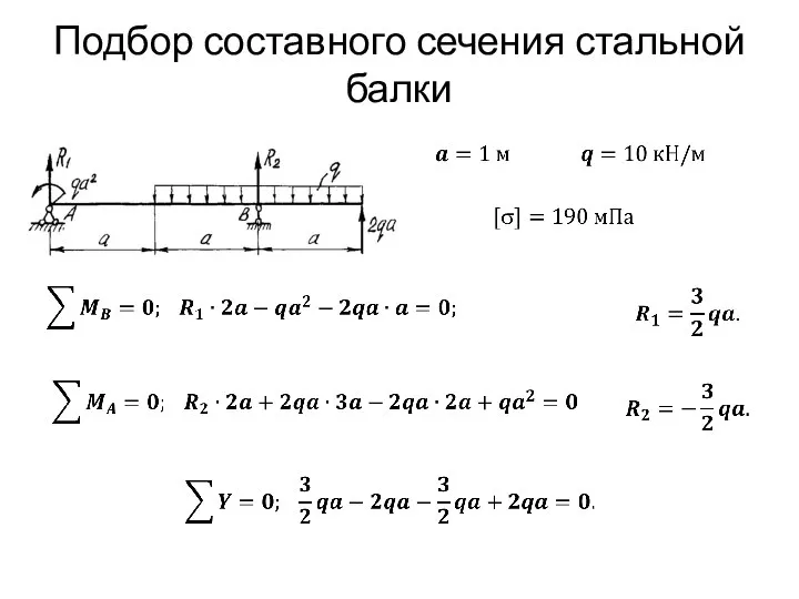 Подбор составного сечения стальной балки