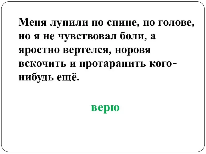 Меня лупили по спине, по голове, но я не чувствовал боли,