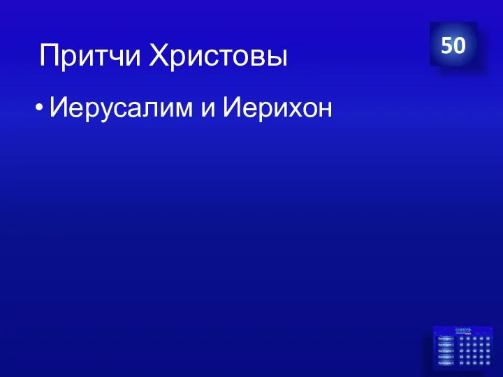 Иерусалим и Иерихон 50 Притчи Христовы