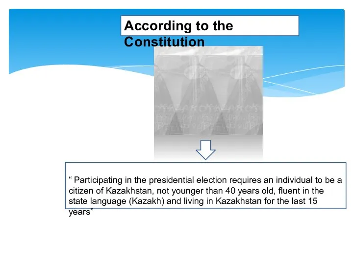 “ Participating in the presidential election requires an individual to be