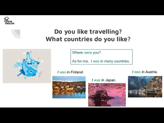 Do you like travelling? What countries do you like? Where were