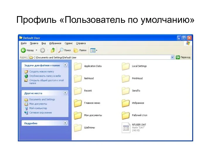 Профиль «Пользователь по умолчанию»