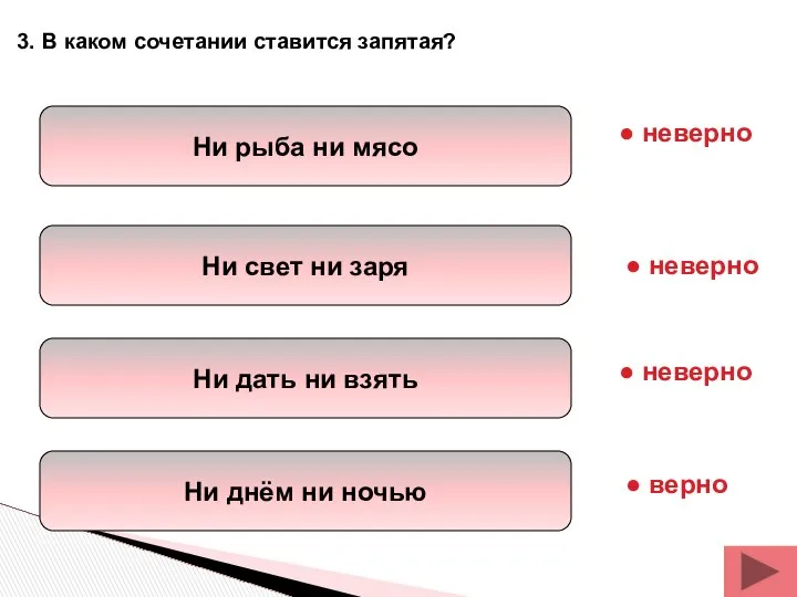 Ни рыба ни мясо Ни свет ни заря Ни дать ни