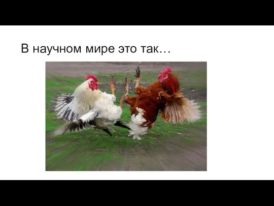 В научном мире это так…