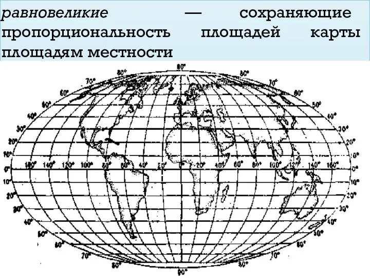 равновеликие — сохраняющие пропорциональность площадей карты площадям местности