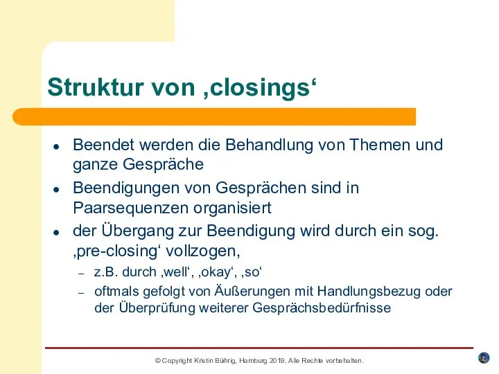 © Copyright Kristin Bührig, Hamburg 2019. Alle Rechte vorbehalten. Struktur von