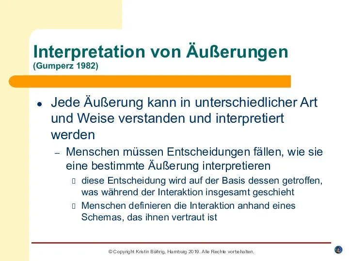 © Copyright Kristin Bührig, Hamburg 2019. Alle Rechte vorbehalten. Interpretation von