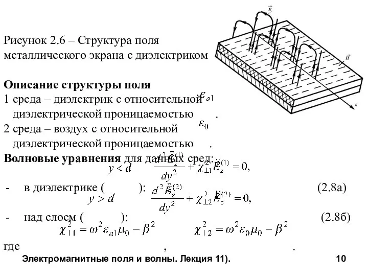 Электромагнитные поля и волны. Лекция 11). Рисунок 2.6 – Структура поля