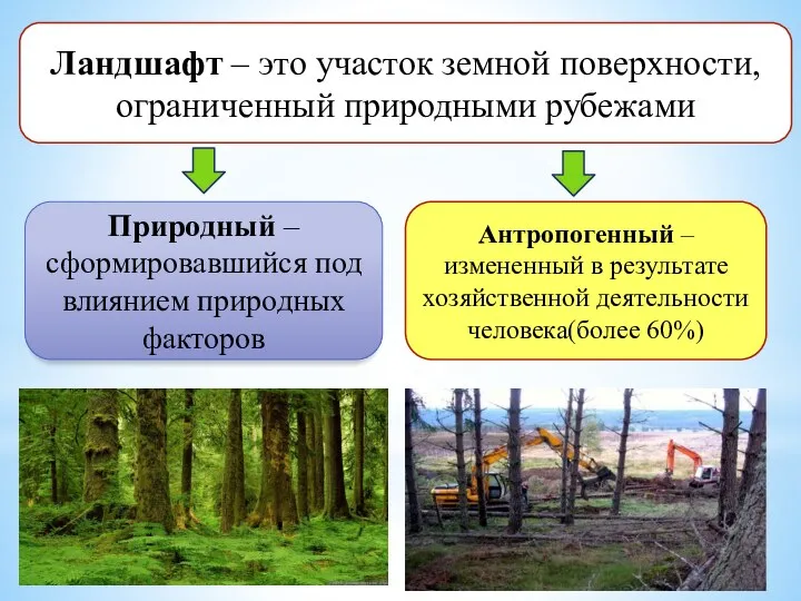 Ландшафт – это участок земной поверхности, ограниченный природными рубежами Природный –