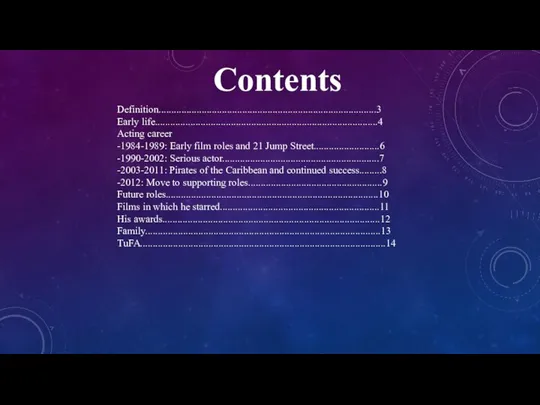 Contents Definition......................................................................................3 Early life........................................................................................4 Acting career -1984-1989: Early film roles and