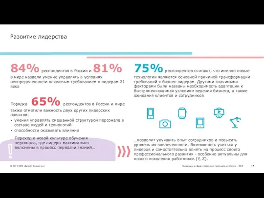 84% респондентов в России и 81% в мире назвали умение управлять