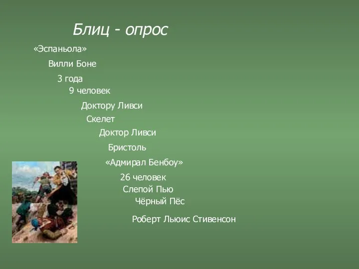 Блиц - опрос «Эспаньола» Вилли Боне 3 года 9 человек Доктору