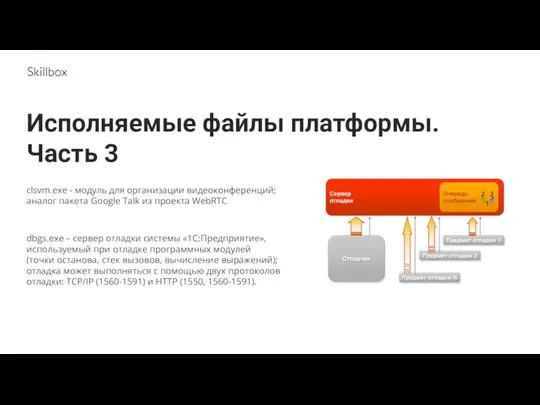 Исполняемые файлы платформы. Часть 3 clsvm.exe - модуль для организации видеоконференций;