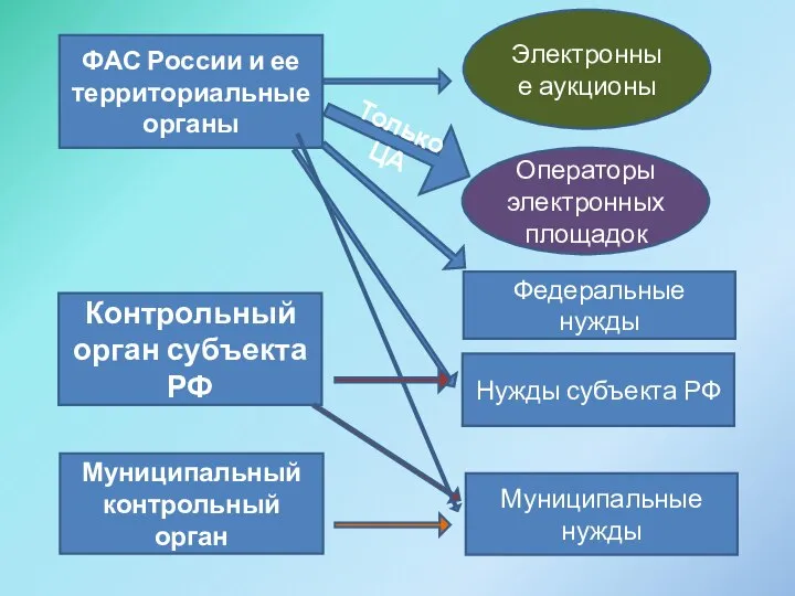 ФАС России и ее территориальные органы Федеральные нужды Нужды субъекта РФ