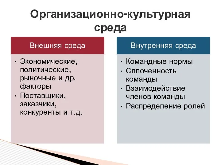 Организационно-культурная среда