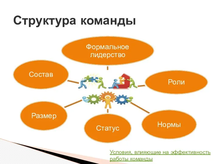 Структура команды Условия, влияющие на эффективность работы команды