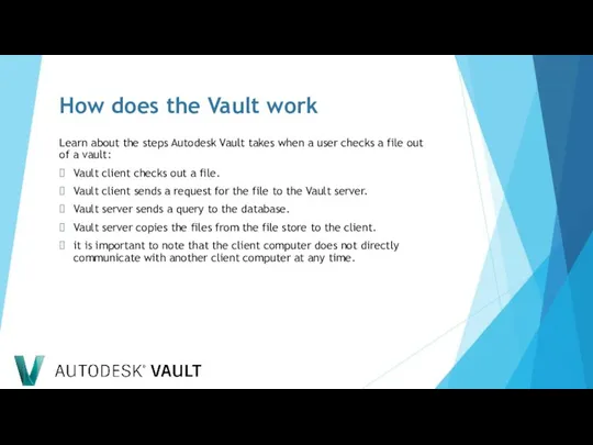 How does the Vault work Learn about the steps Autodesk Vault