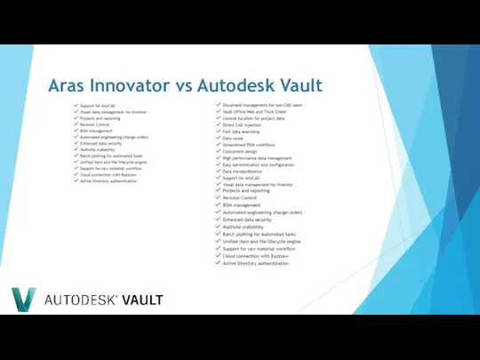 Aras Innovator vs Autodesk Vault