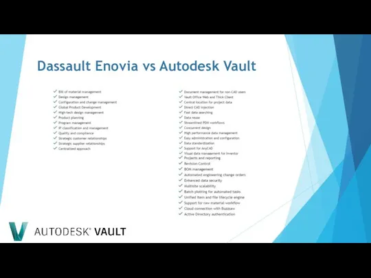 Dassault Enovia vs Autodesk Vault