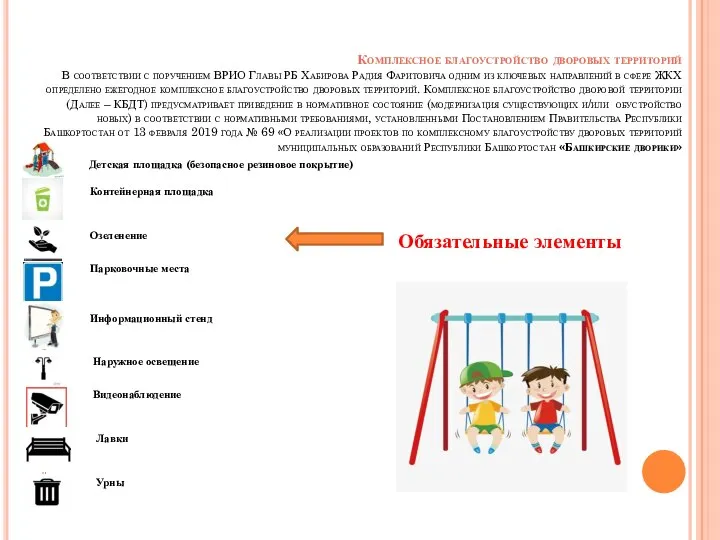 Комплексное благоустройство дворовых территорий В соответствии с поручением ВРИО Главы РБ