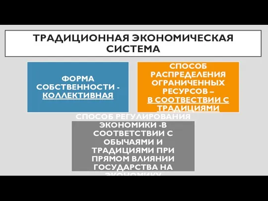 ТРАДИЦИОННАЯ ЭКОНОМИЧЕСКАЯ СИСТЕМА