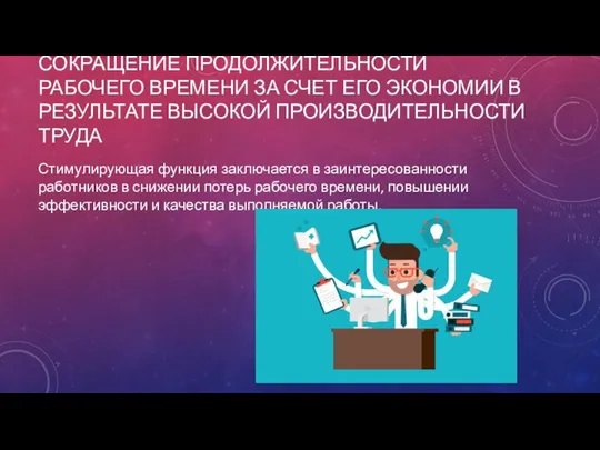 СОКРАЩЕНИЕ ПРОДОЛЖИТЕЛЬНОСТИ РАБОЧЕГО ВРЕМЕНИ ЗА СЧЕТ ЕГО ЭКОНОМИИ В РЕЗУЛЬТАТЕ ВЫСОКОЙ