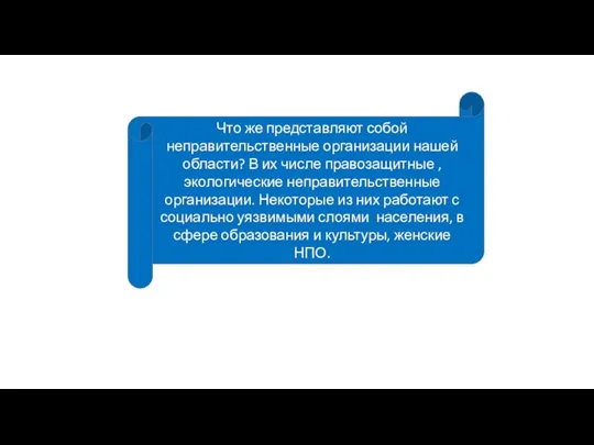 Что же представляют собой неправительственные организации нашей области? В их числе