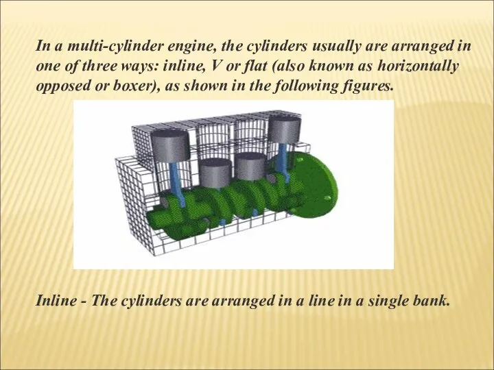 In a multi-cylinder engine, the cylinders usually are arranged in one