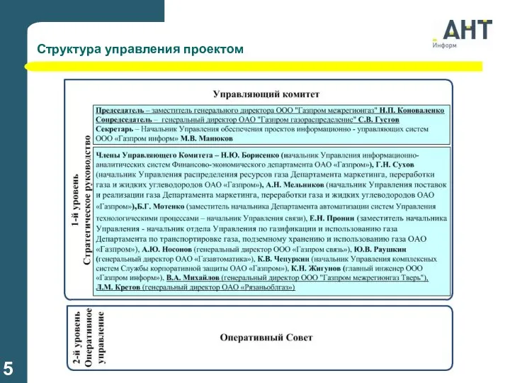 Структура управления проектом