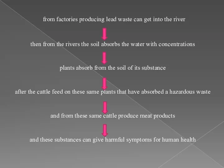 from factories producing lead waste can get into the river then