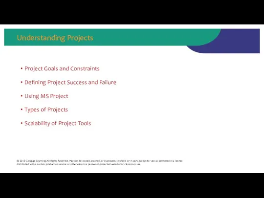 Understanding Projects Project Goals and Constraints Defining Project Success and Failure