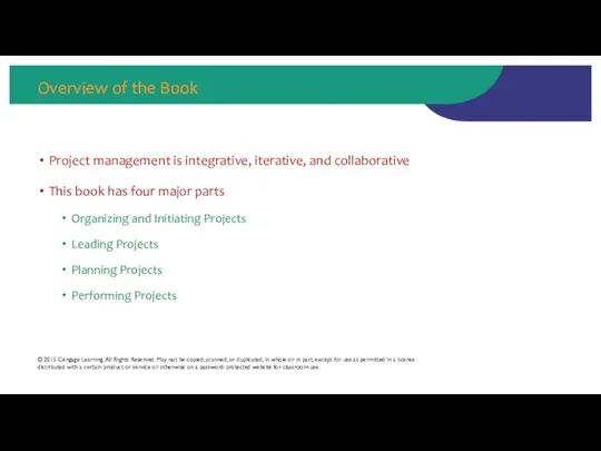 Overview of the Book Project management is integrative, iterative, and collaborative