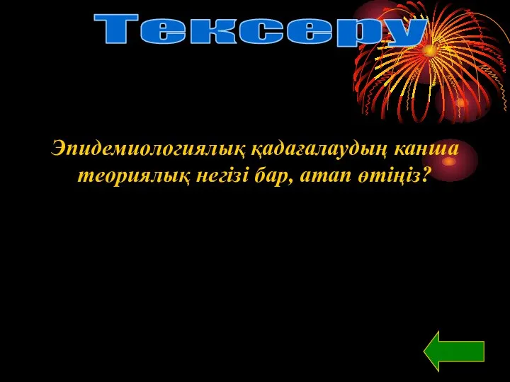 Тексеру Эпидемиологиялық қадағалаудың канша теориялық негізі бар, атап өтіңіз?