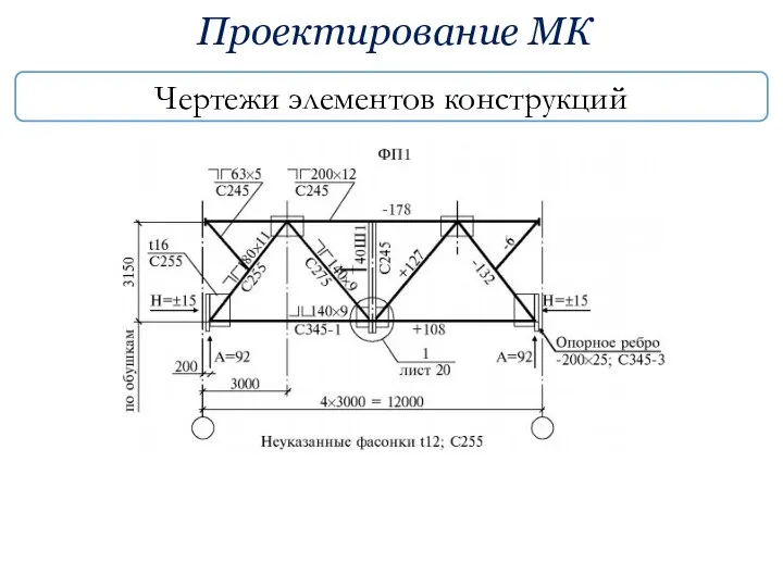 Проектирование МК Чертежи элементов конструкций