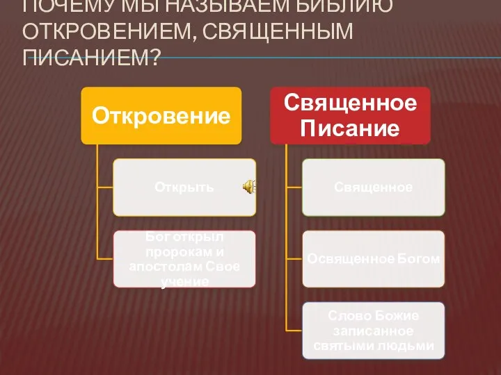 ПОЧЕМУ МЫ НАЗЫВАЕМ БИБЛИЮ ОТКРОВЕНИЕМ, СВЯЩЕННЫМ ПИСАНИЕМ?