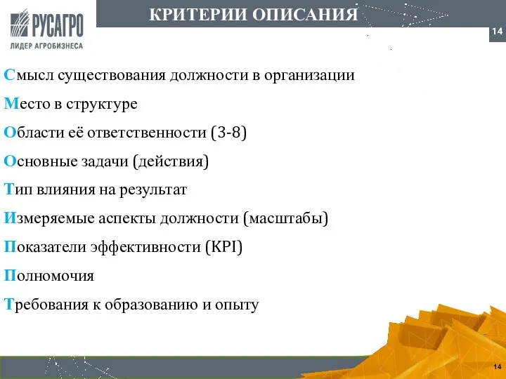 Смысл существования должности в организации Место в структуре Области её ответственности