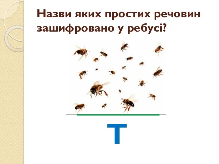 Назви яких простих речовин зашифровано у ребусі? Т