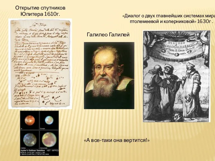 Галилео Галилей «Диалог о двух главнейших системах мира – птолемеевой и