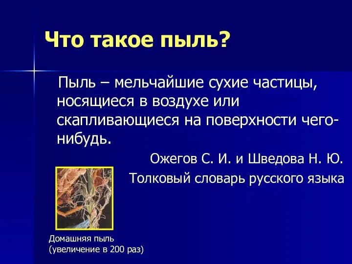 Что такое пыль? Пыль – мельчайшие сухие частицы, носящиеся в воздухе