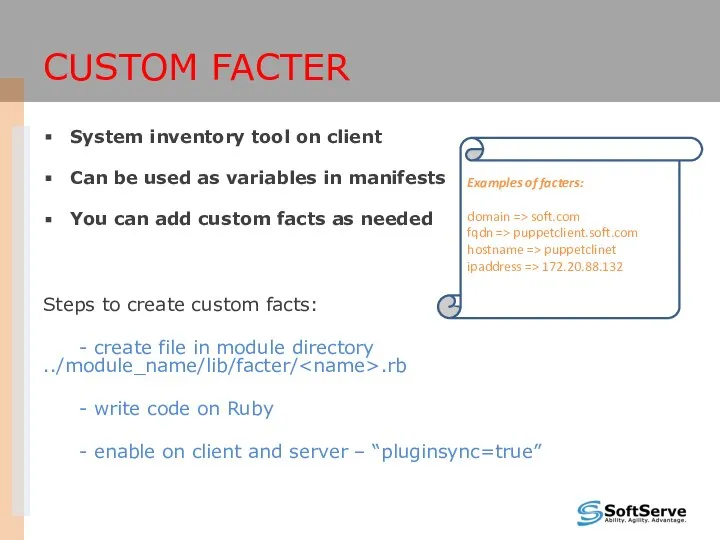 System inventory tool on client Can be used as variables in