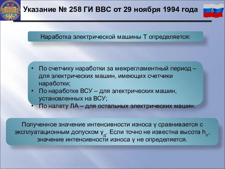 Указание № 258 ГИ ВВС от 29 ноября 1994 года Наработка