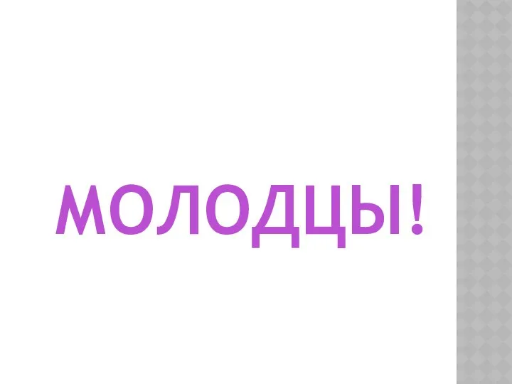 МОЛОДЦЫ!