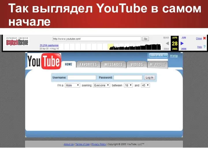 Так выглядел YouTube в самом начале