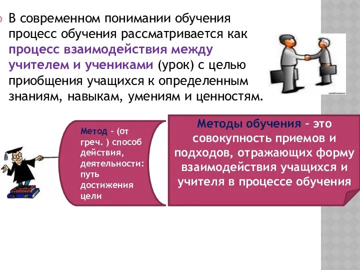 В современном понимании обучения процесс обучения рассматривается как процесс взаимодействия между